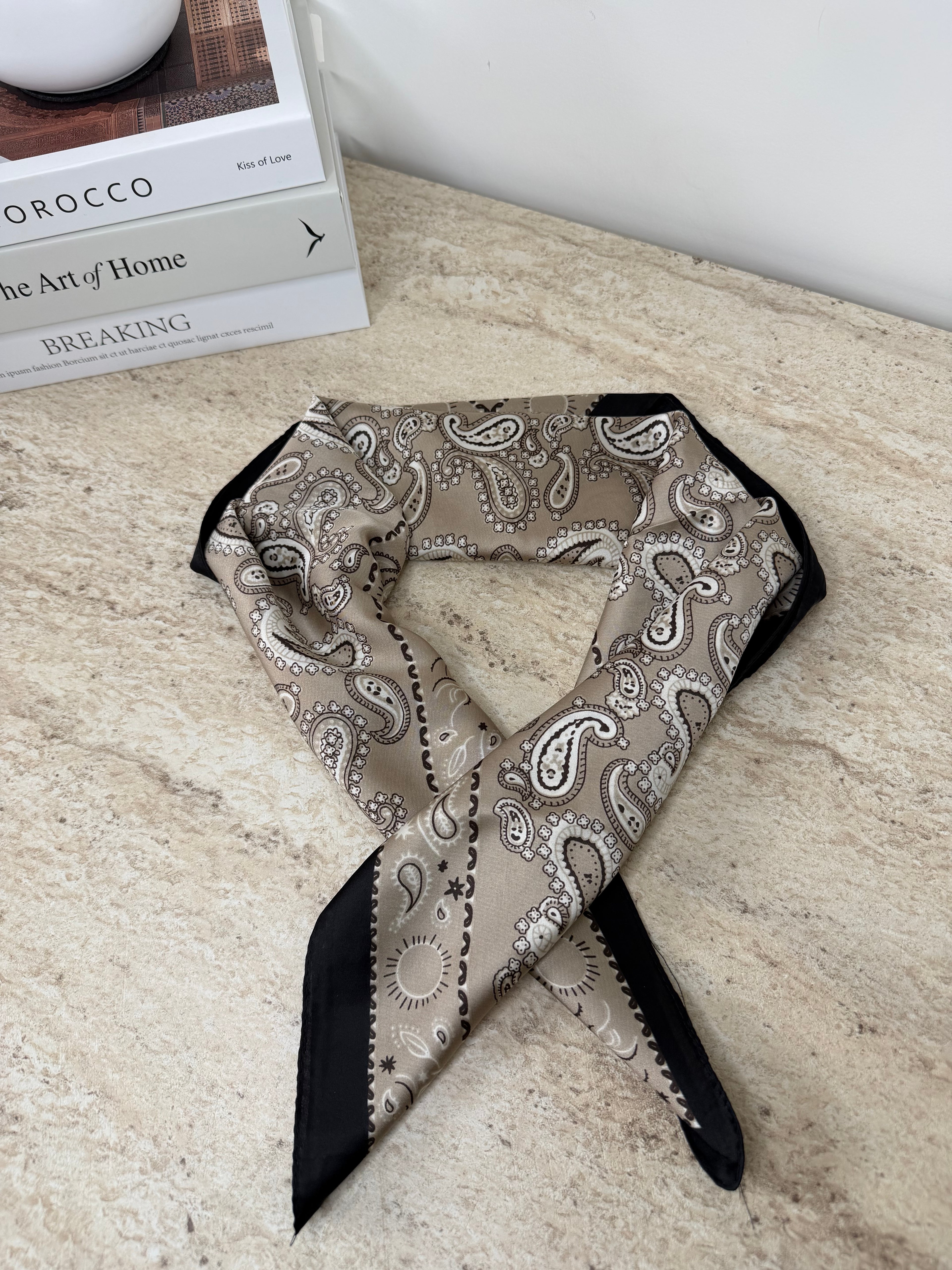Foulard bandana taupe