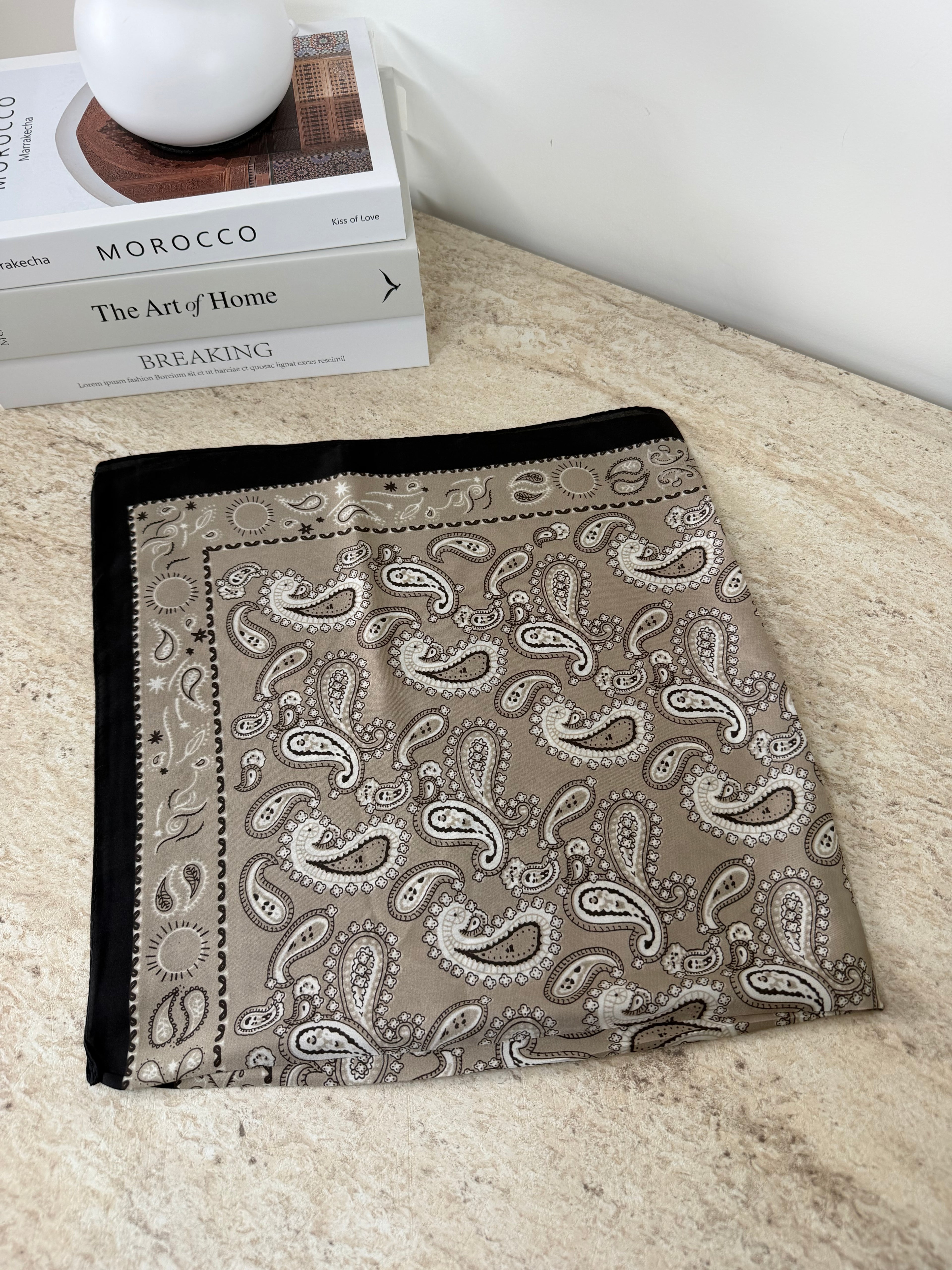 Foulard bandana taupe