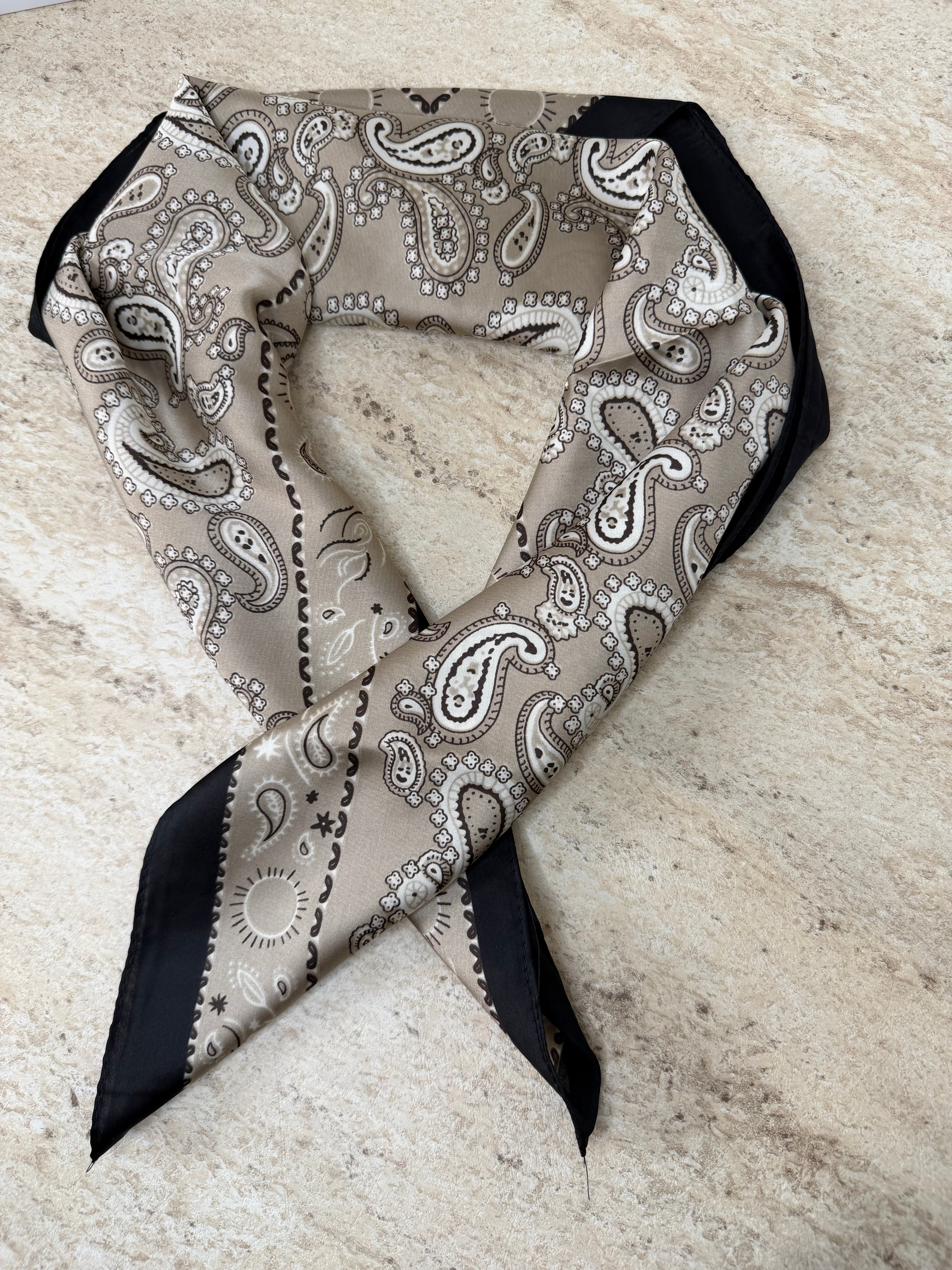 Foulard bandana taupe