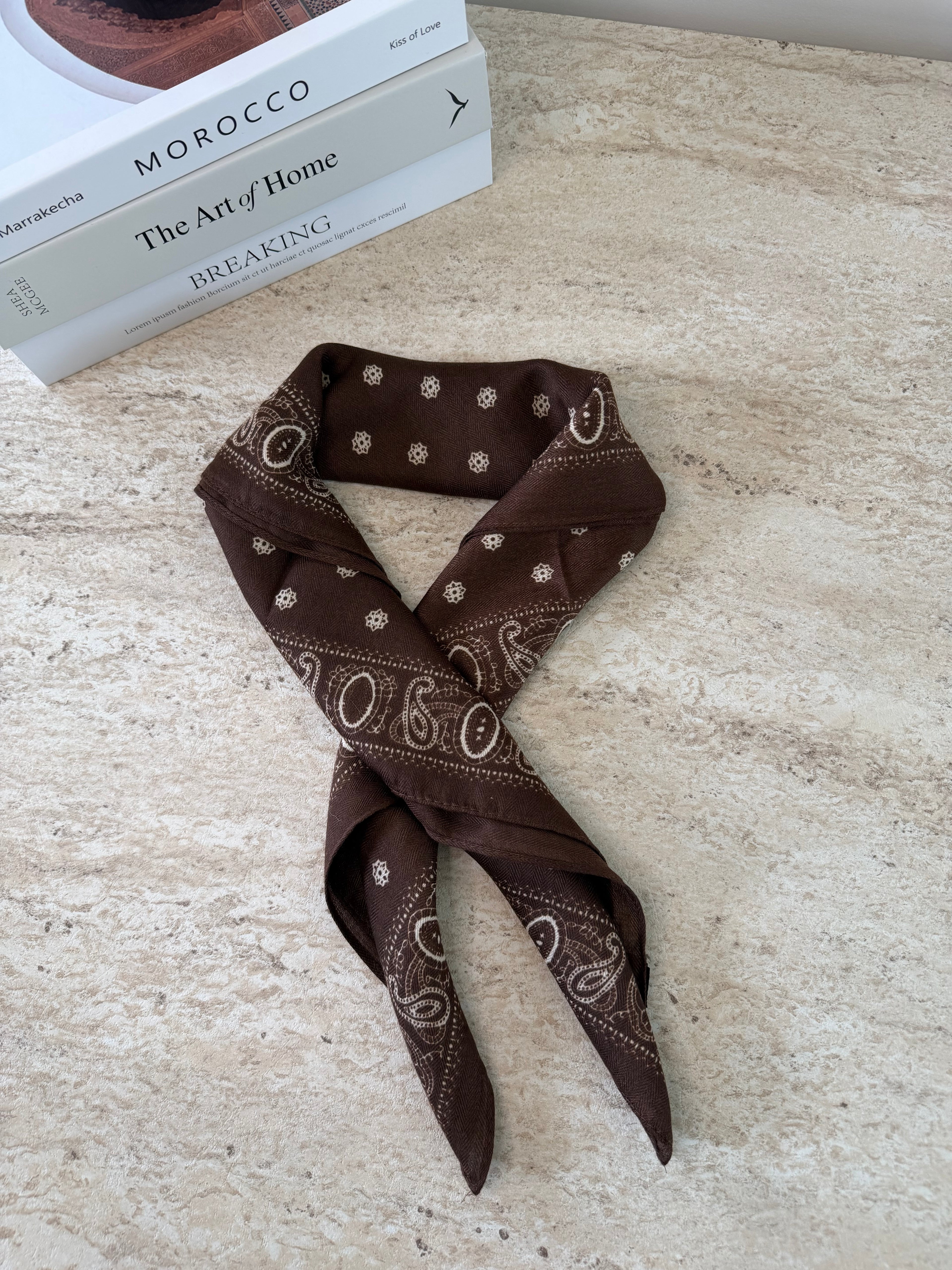 Foulard bandana marron