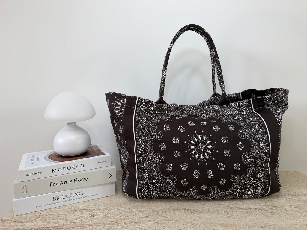 Cabas bandana marron