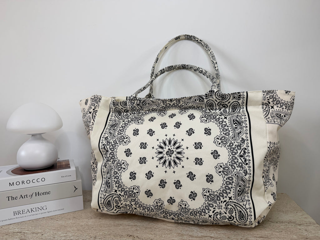 Cabas bandana blanc