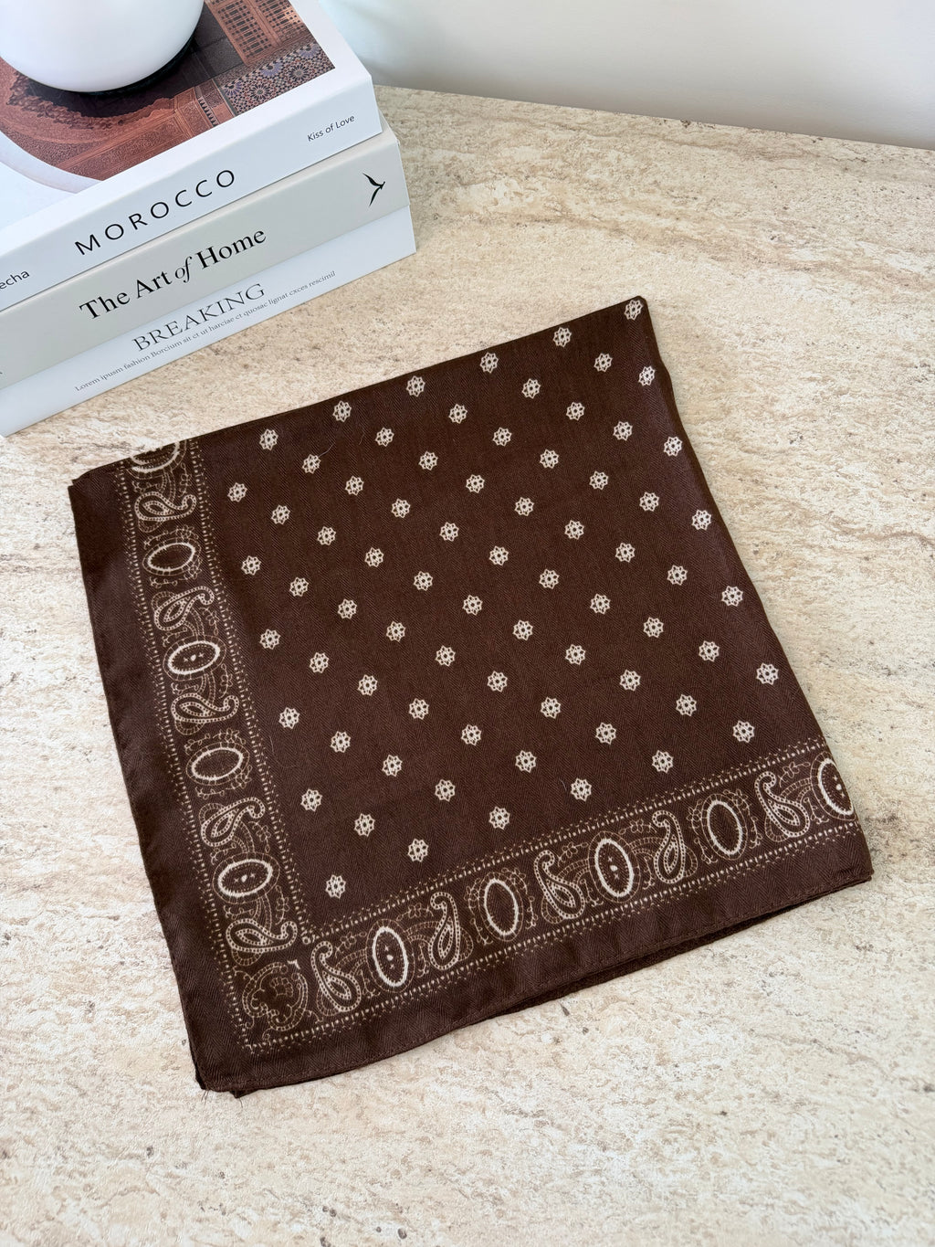 Foulard bandana marron