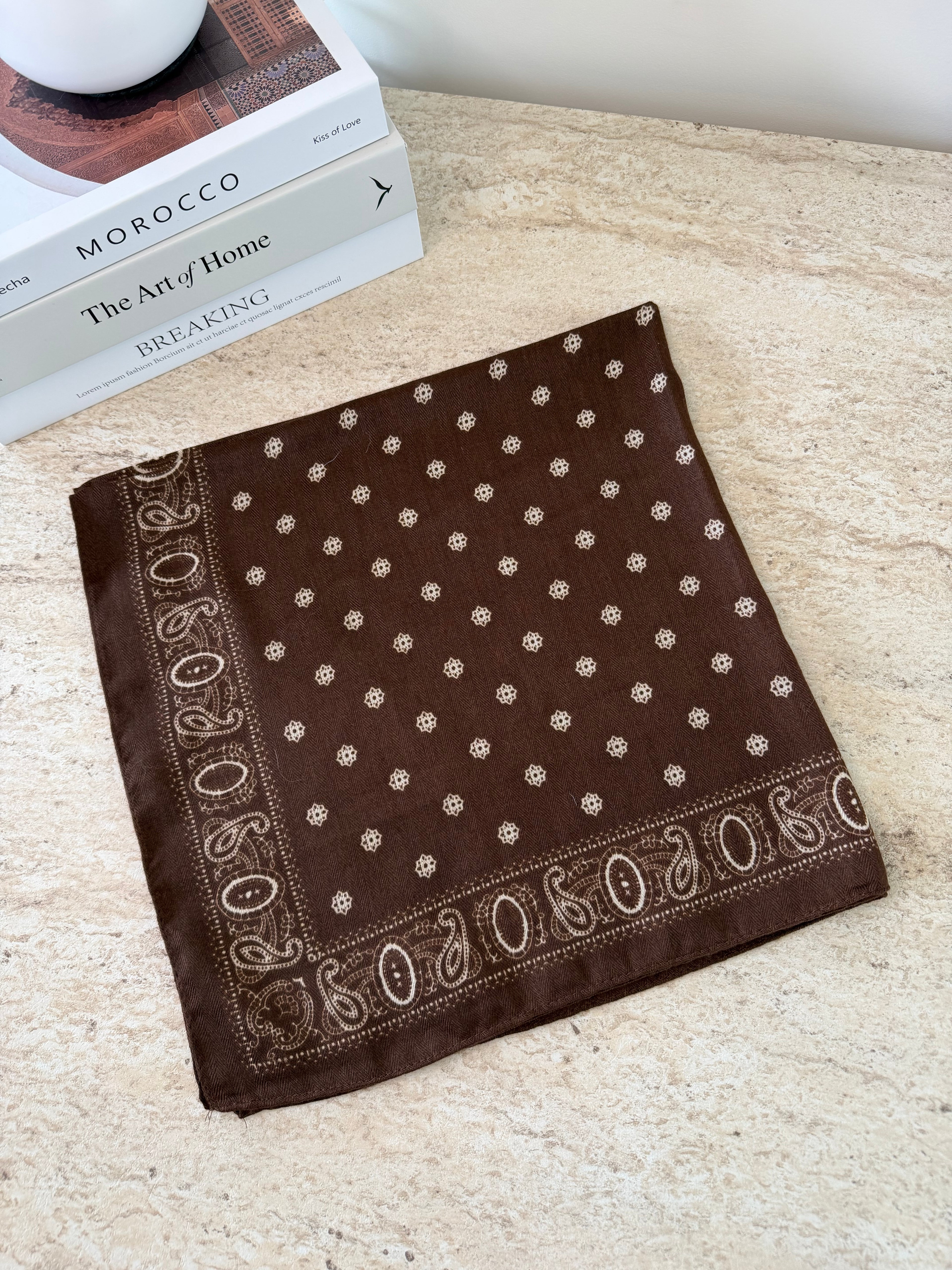 Foulard bandana marron