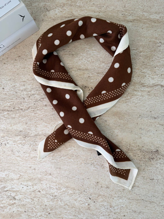 Foulard pois marron